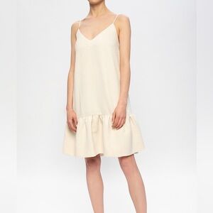 Samsoe‎ Judith Short Dress Warm White Size Medium Sleeveless Lined Summer